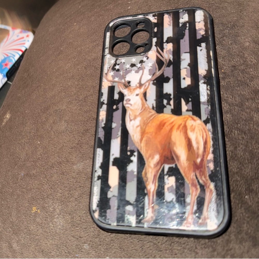 Black Phone Case with Unique Deer Pattern for Cell Phones